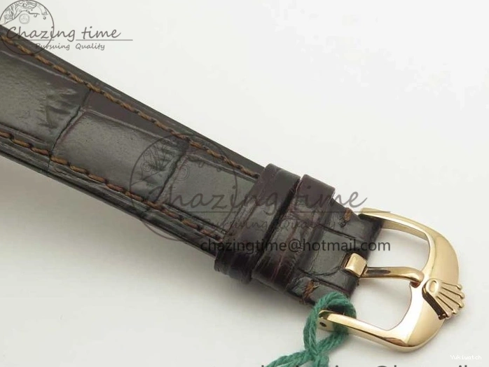Best Leather Markers Edition Real A3165 Strap Date Brown RG Black Sticks 50519 on Dial Cellini MK 0408